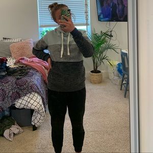 Blue and grey sweatshirt